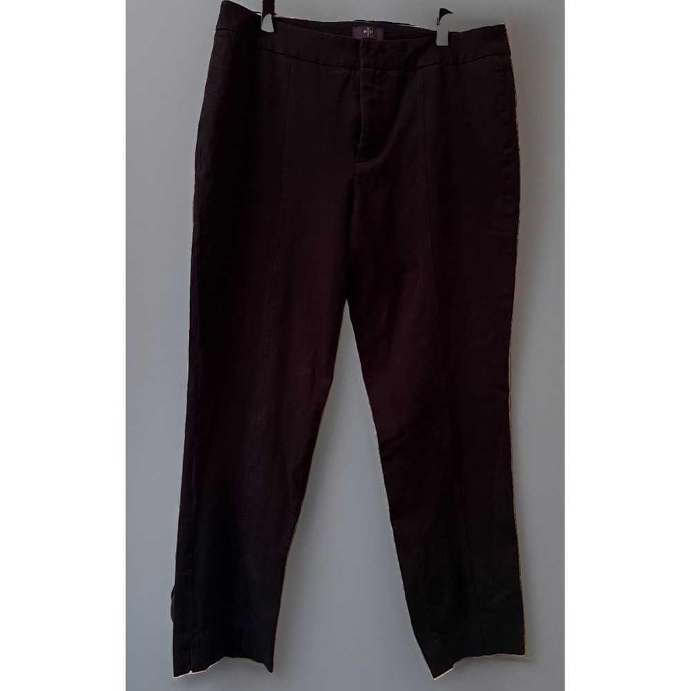 NYDJ Women 8 Black Bi Stretch Ankle Pant Seamed Front Straight Leg S3104F010